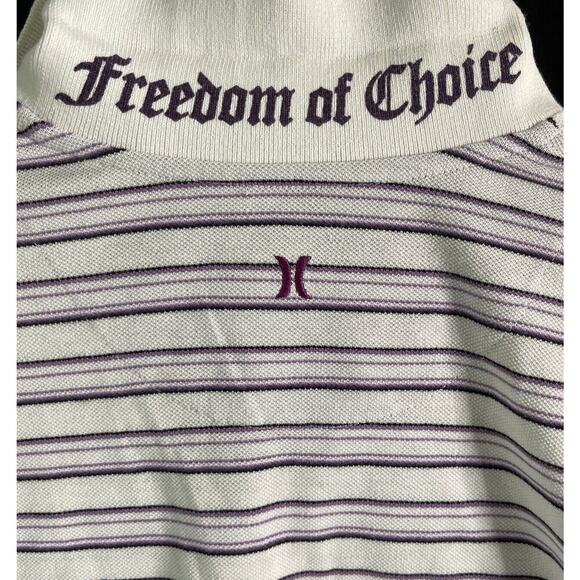HURLEY Polo Shirt Mens Medium Y2K Vintage Skate Popped Collar Freedom of Choice - Picture 5 of 9